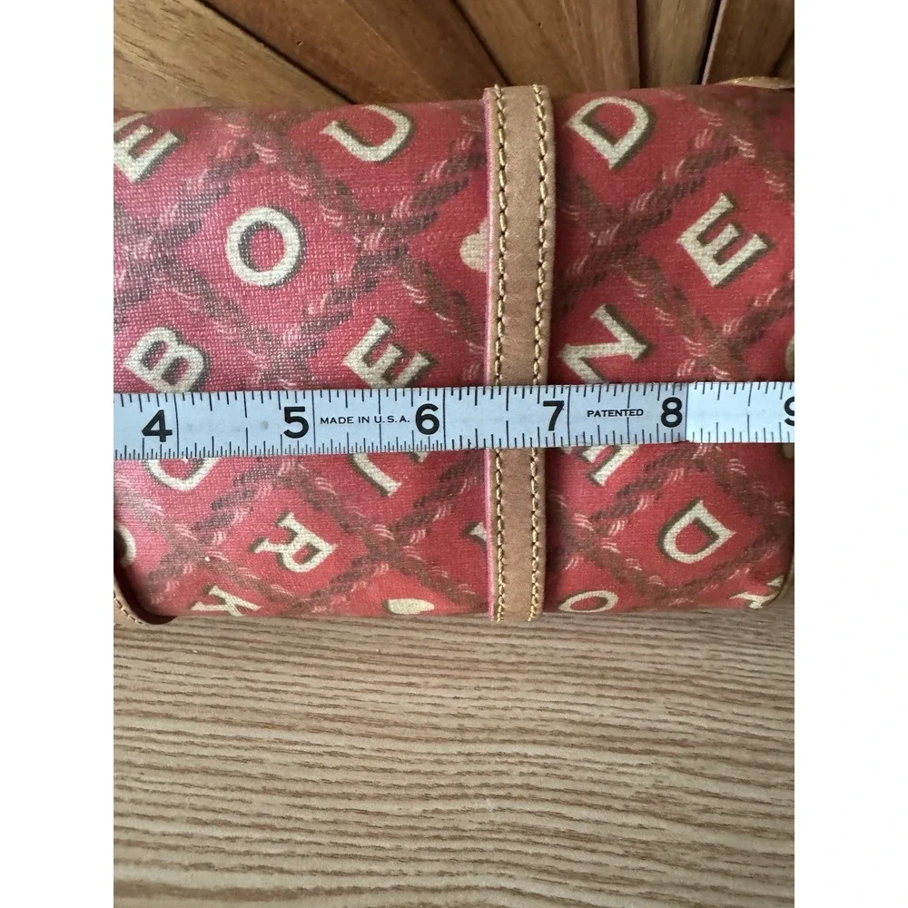 Dooney & Bourke Y2K Vintage Crossword Barrel Handbag Purse EUC Hearts‎  Rare.